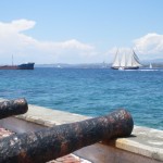 View of Yacht Racing from near where we swim and sunbathe